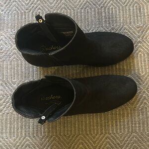 Skechers Black Suede Ankle Boots